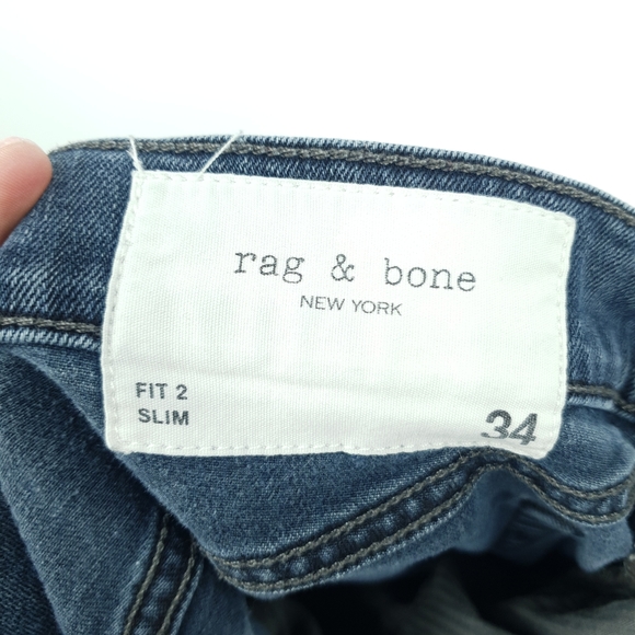 Rag & Bone Jeans Fit 2 Slim Button Fly Grey Jeans Men's 34 - Picture 10 of 12